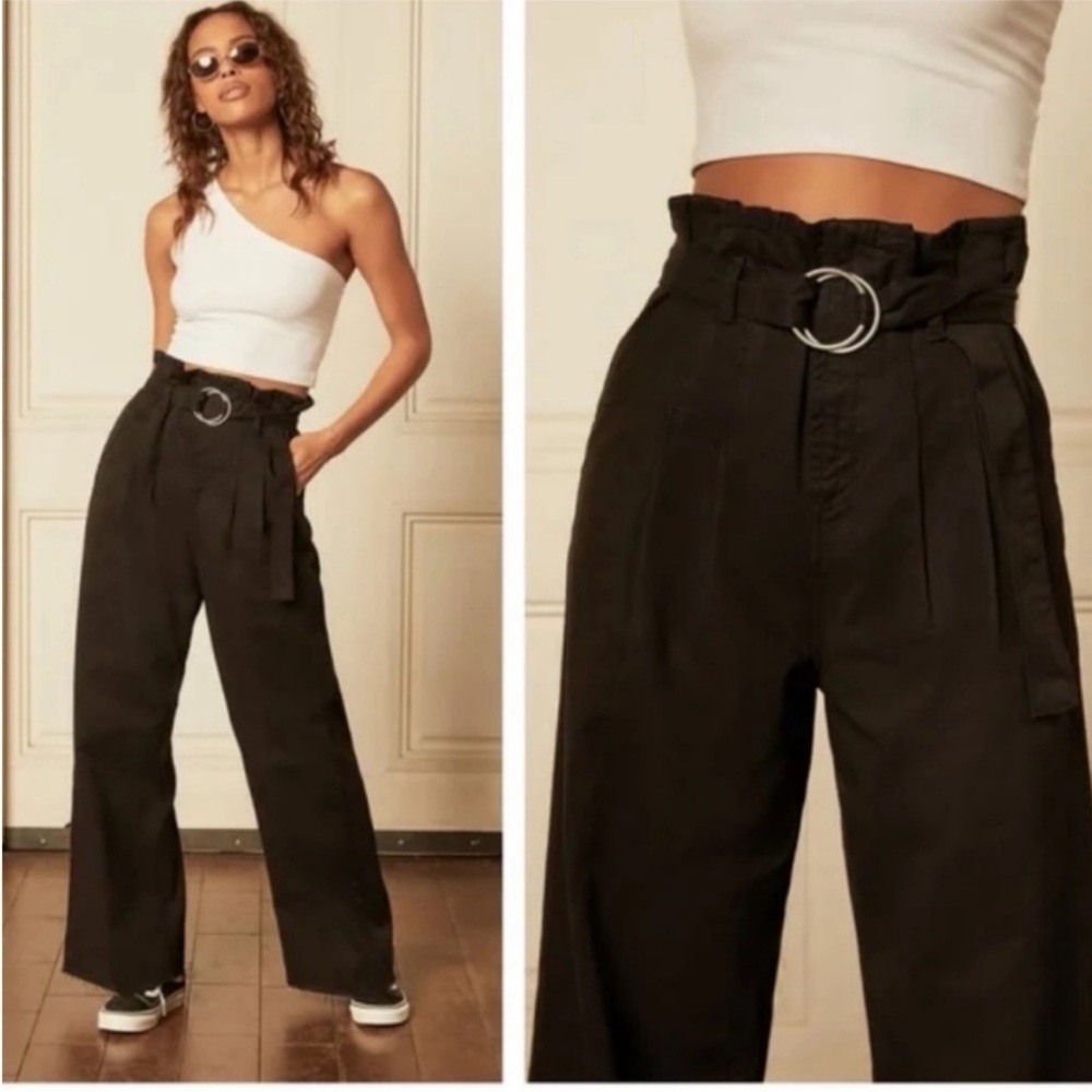 Boyish Clancy Black Organic Cotton Tencel High Waist Wide Leg Pants 25